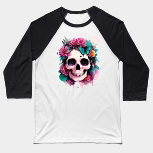 Lady skull, sugar skull, dark, La catrina, calavera, skeletons lovers, cool skulls, bones, gothic floral lady Baseball T-Shirt